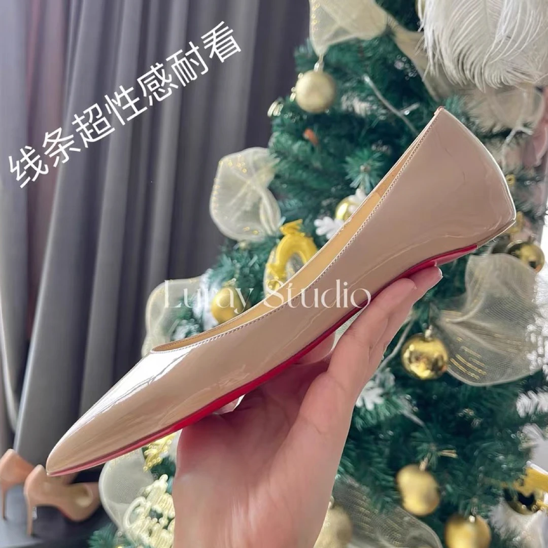 【Luray高级定制】全羊皮！现货！内增高3cm单鞋尖头裸色