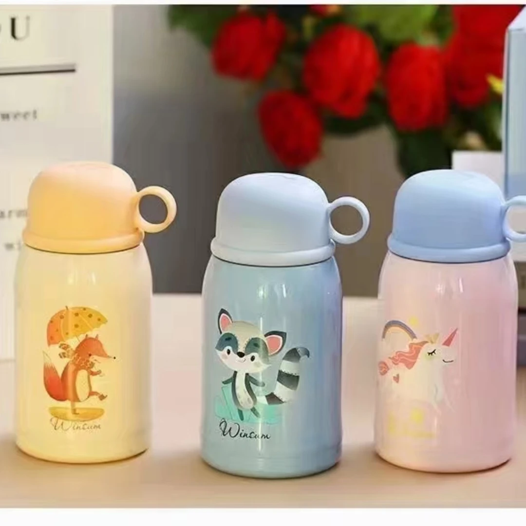 （拉萨发货）儿童保温杯可爱吸管幼儿园水壶学生毛绒小熊水杯