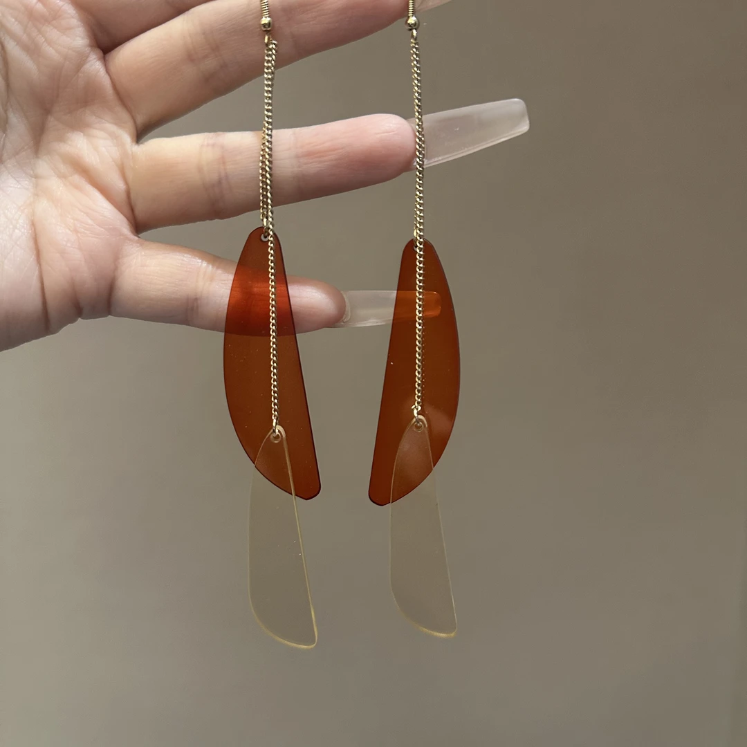 铜合金合成锆石耳饰 孤品流苏耳环个性6363