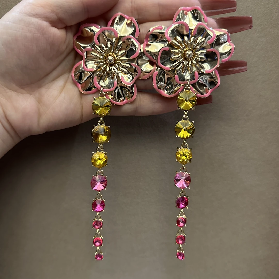 铜合金合成锆石耳饰 2821