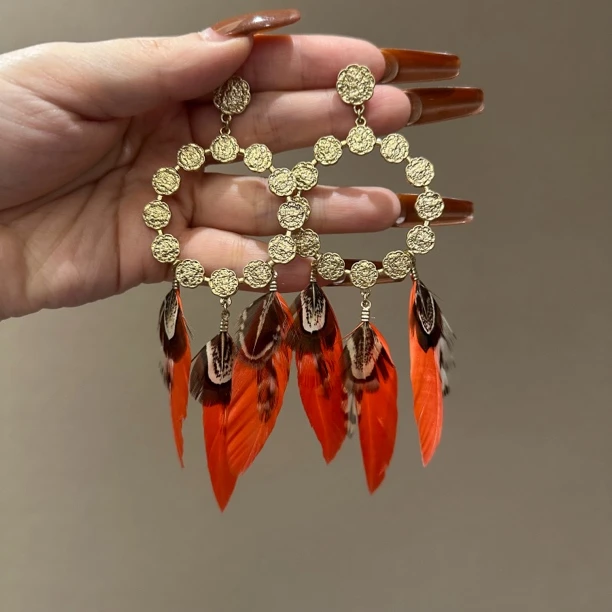 铜合金合成锆石耳饰 耳环复古时尚手工气质22251