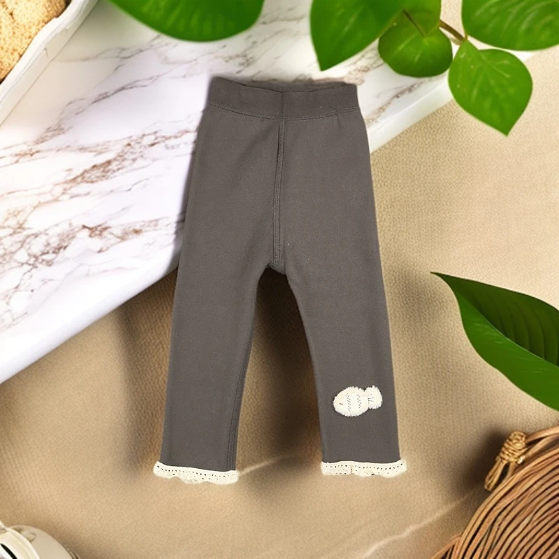 钓鱼猫冬季女宝复合奥粒绒无骨修身加绒保暖裤打底裤95262