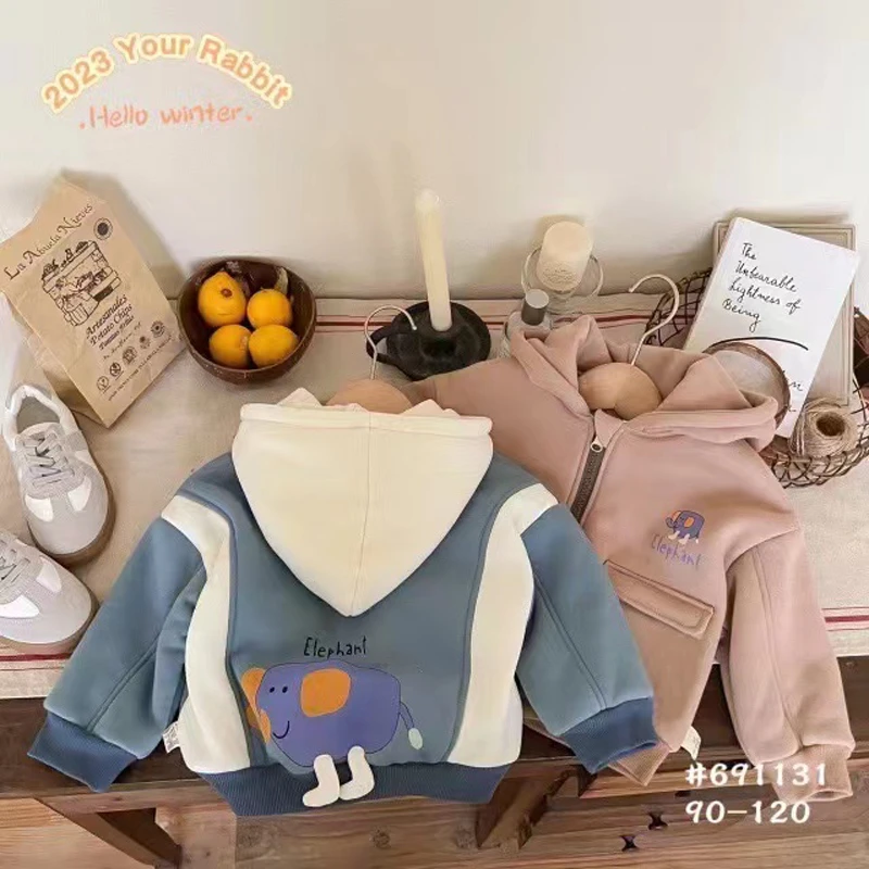 玥儿兔秋冬纯棉无骨卡通≈50克夹棉保暖连帽棉服小外套691131
