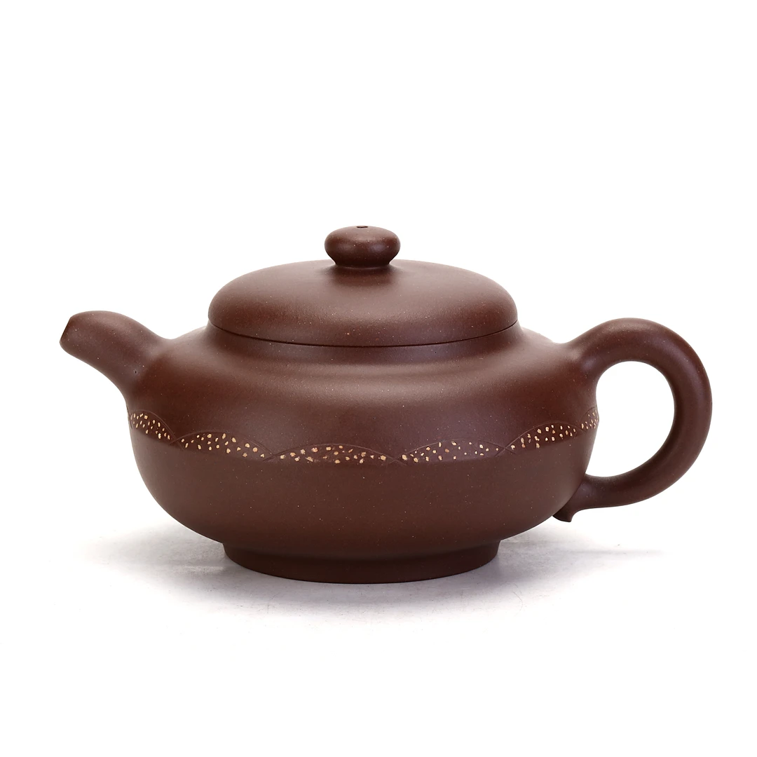 王冬萍 全手工 《合欢》黄龙山老紫泥 腰部铺砂