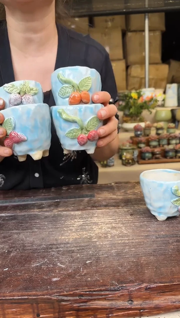 【闪购商品】樱桃草苺盆一样2个共4个器型颜色不指定