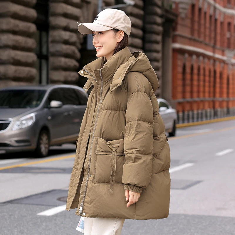 韩版轻奢高端宽松大气上档次加厚保暖时髦洋气白鸭绒羽绒服外套女