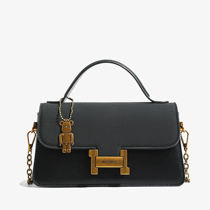 6155 黑色 高品质时尚百搭单肩斜挎包 JNK （长19高10厚7）