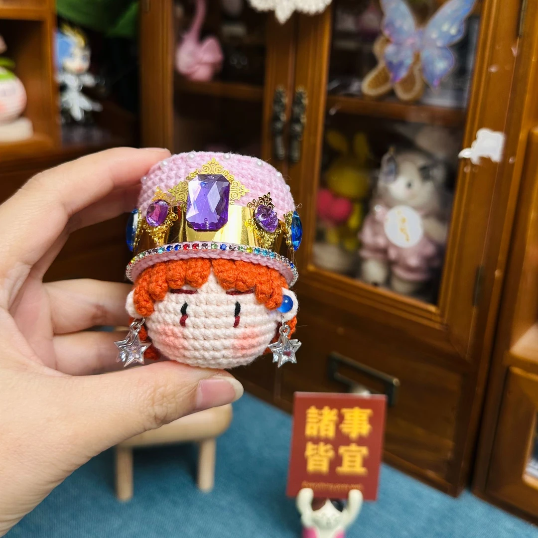 成品手工钩织玩偶毛线团子个性可爱羊角龙包挂件胸针车挂饰品礼物