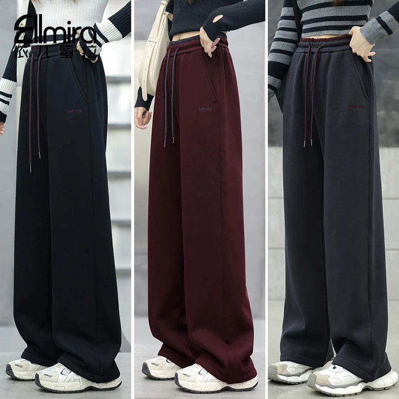 8711女童卫裤冬季加绒儿童运动裤直筒裤阔腿裤2024新款大童宽松潮