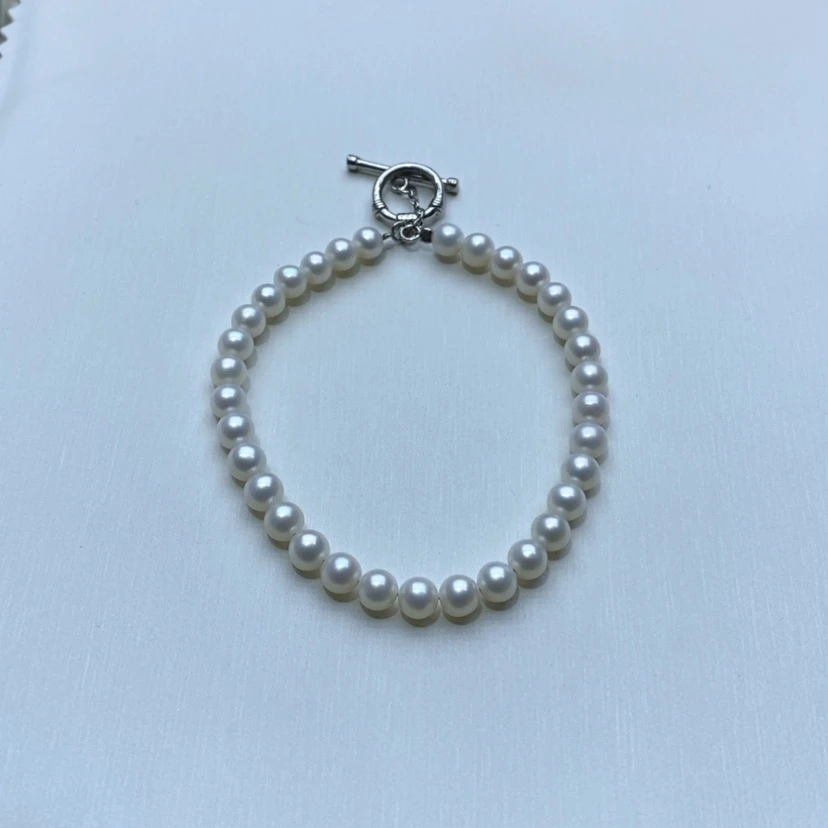 【闪购商品】淡水珍珠手链银S925镶嵌我***啊