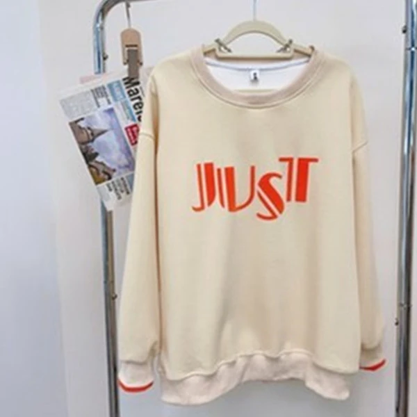 【8787-趣味小屋】2025新款韩版不加绒宽松显瘦字母印花连帽卫衣NNS