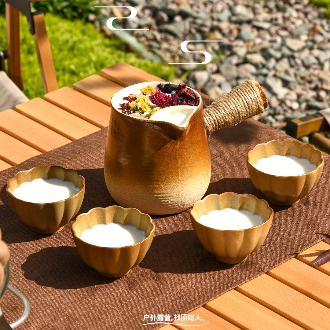 【原始人花瓣杯南瓜杯】围炉煮茶器具全套茶杯套装煮茶泡茶杯烤奶茶