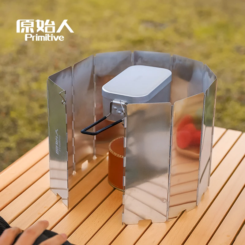 【原始人挡风板】户外野炊做饭卡式炉防风罩耐用防风圈炉头折叠围挡