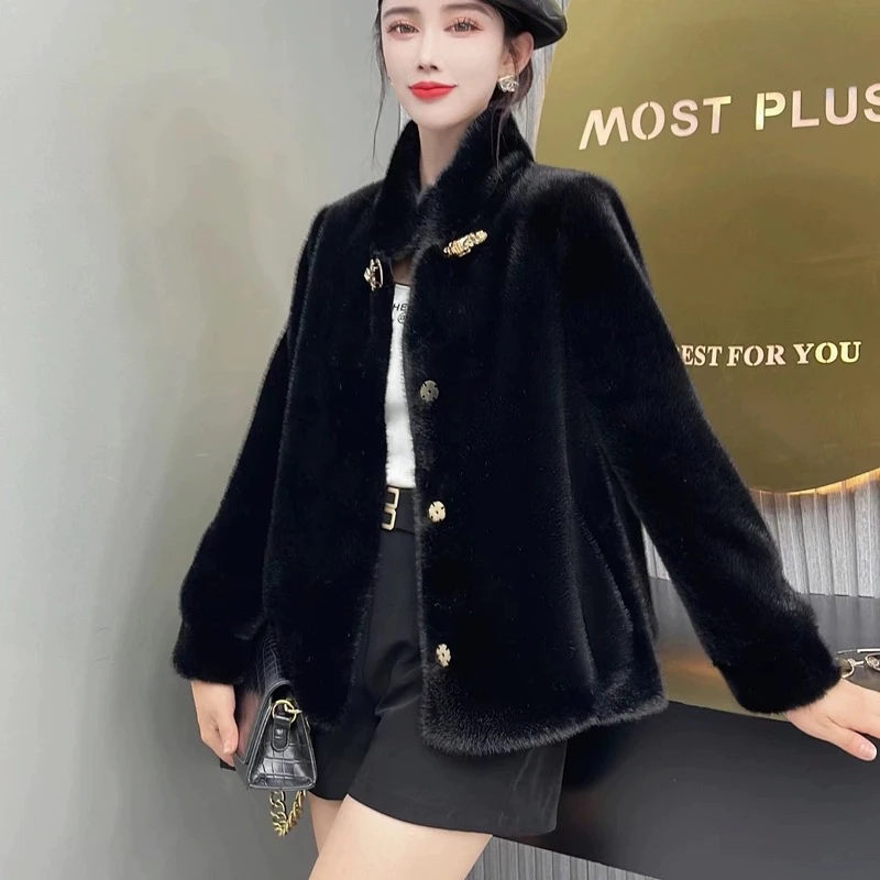 【章老板推荐】2419时尚冬季新款贵气百搭经典休闲女士毛毛外套