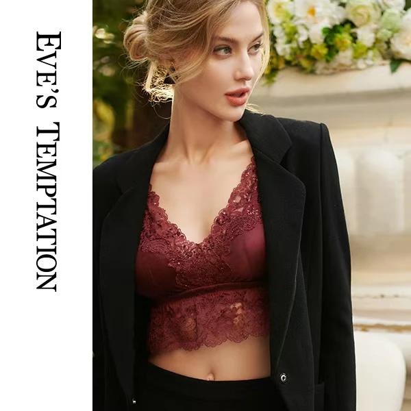 性感无钢圈桑蚕丝薄款蕾丝文胸大胸显小舒适防走光