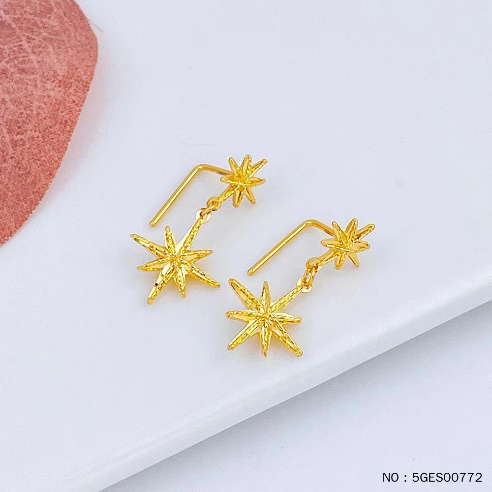 足金999  5G六芒星耳饰  2.52g