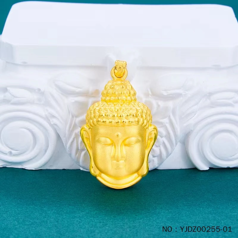 晋宝黄金 足金999 3D硬金佛头复古百搭挂坠（链接内多款可选）