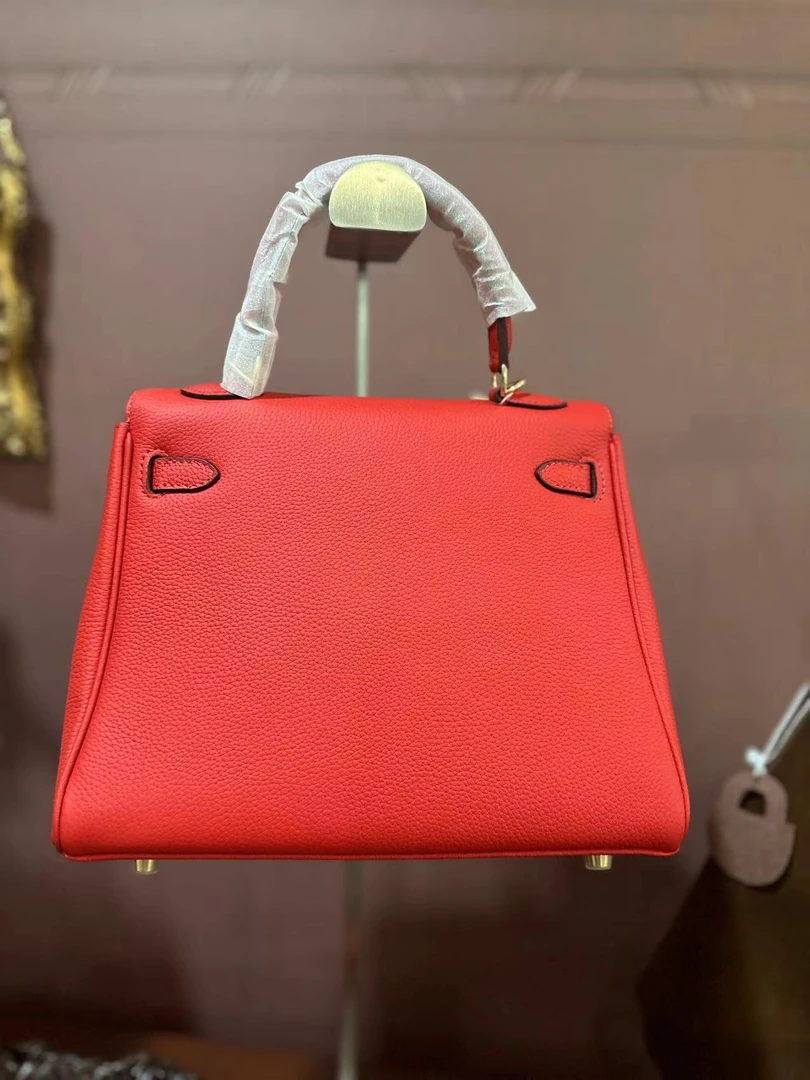 软凯莉2023新款荔枝纹牛皮二代轻奢高级感真皮手提单肩斜挎包包