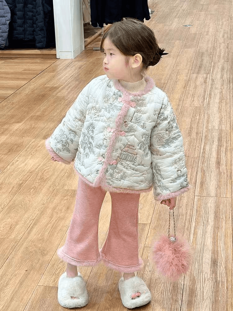 AC418女童冬季国风两件套套装