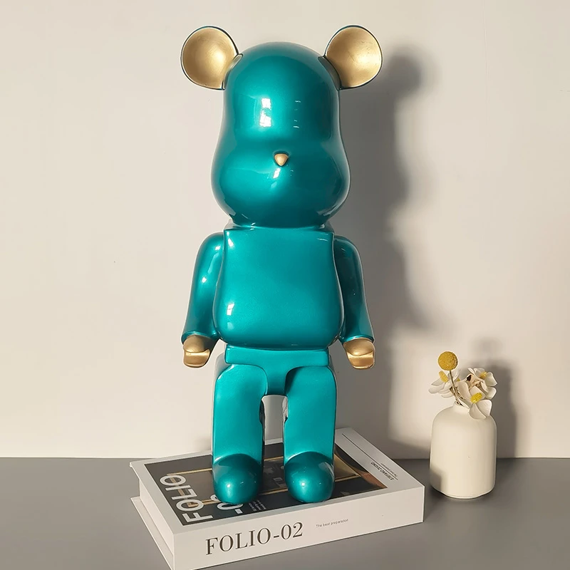 阿斯顿马丁配色 树脂实心存钱罐 潮玩立体饰品纯色蓝色熊2048