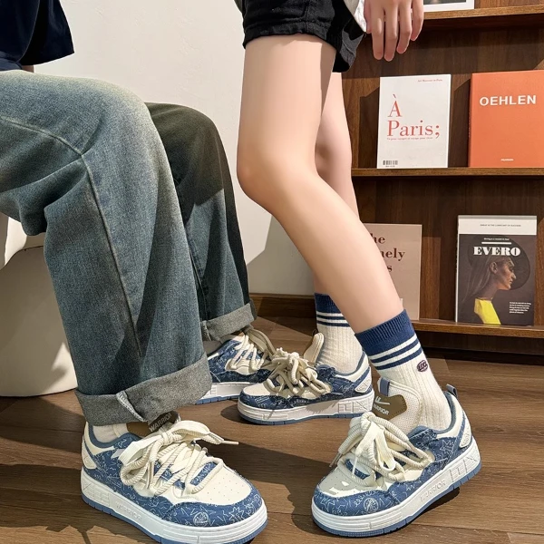 回力复古情侣面包鞋国潮2025秋季新款板鞋百搭男女同款小白板鞋子