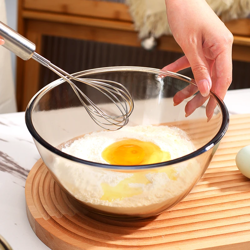 【粉丝福利】茶色玻璃碗和打蛋盆蛋糕个人玻璃碗家用透明沙拉碗