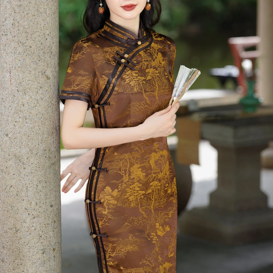 【金榜题名】2024年夏季新款时尚百搭大码优雅旗袍