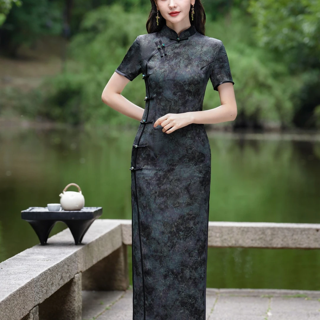 【荧光】2024年夏季新款复古百搭优雅大方日常旗袍