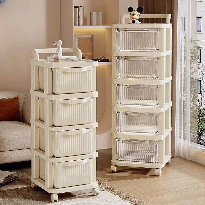 小推车零食收纳柜储物柜架子置物架落地抽屉式家用多层玩具箱