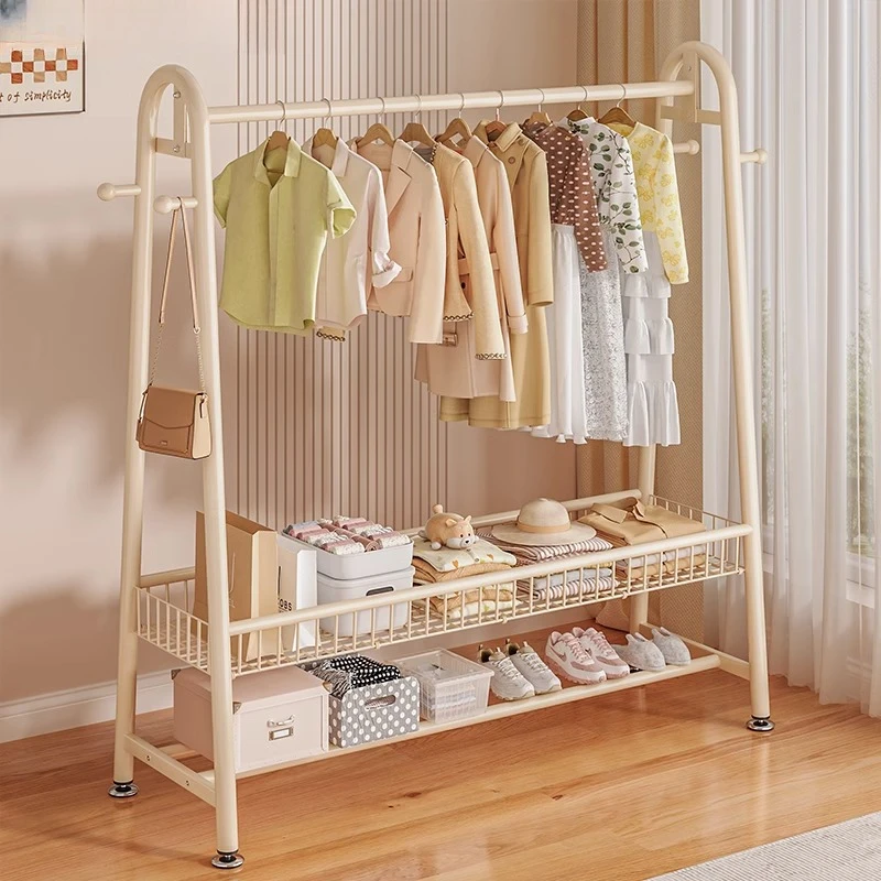 衣帽架衣架落地卧室家用室内房间晒晾衣架置物挂衣服架子双层新款