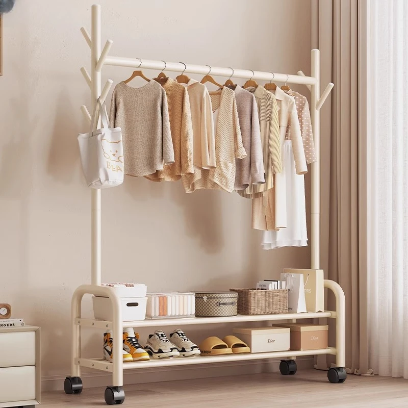 衣架落地卧室家用室内可移动晾衣架房间置物挂衣服架子简易衣帽架