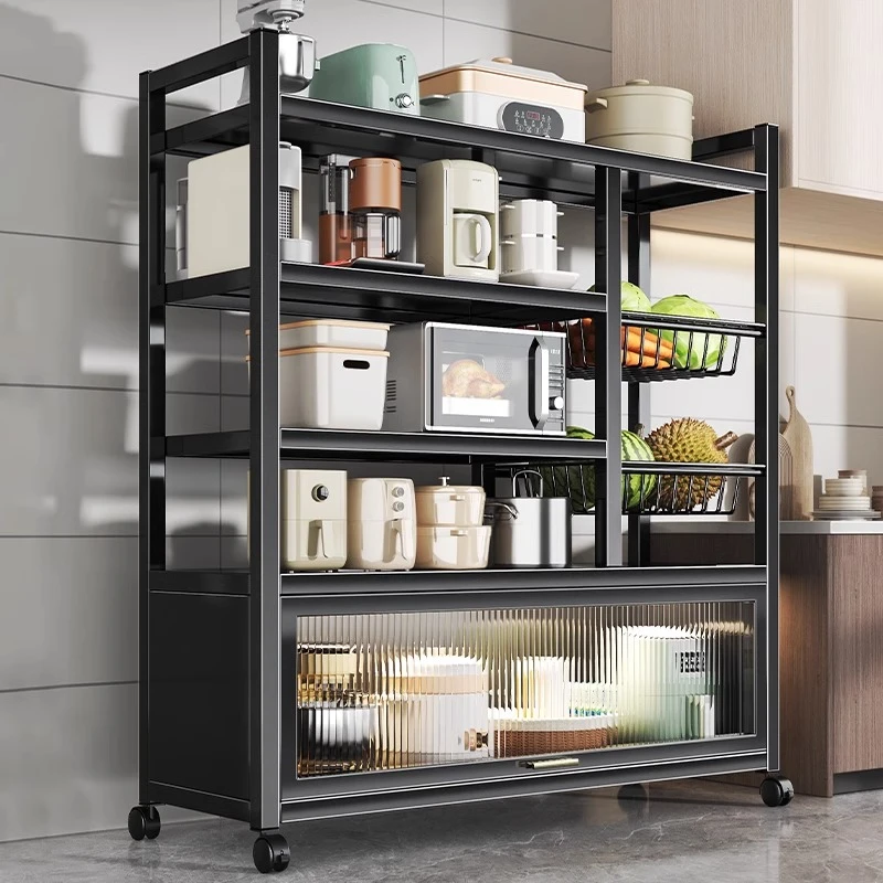 厨房置物架落地多层蔬菜收纳架家用多功能杂物架靠墙零食储物架子