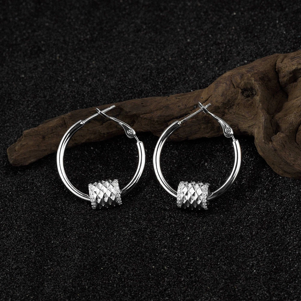 千臣 925银耳饰 滚筒坠ins欧美耳环潮流小众简约百搭轻奢lses0027