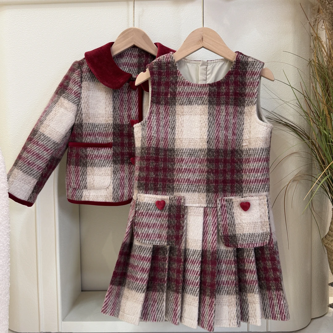 【EFOLIN】女童2024秋冬新款百搭气质夹棉时尚加厚真两件套装P088