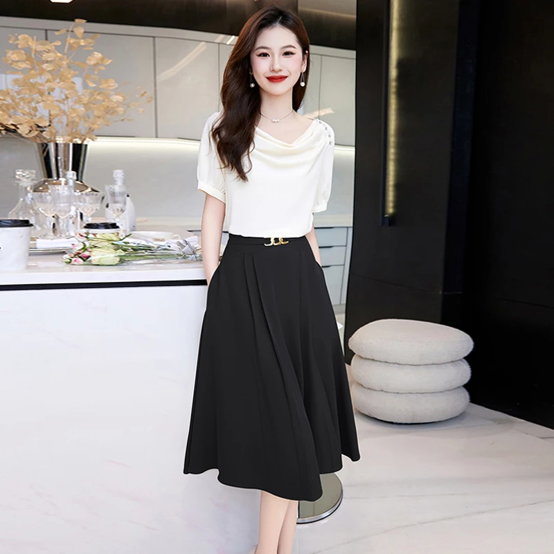 连衣裙女两件套2025夏季新款高级感气质干练洋气减龄显瘦套装裙子