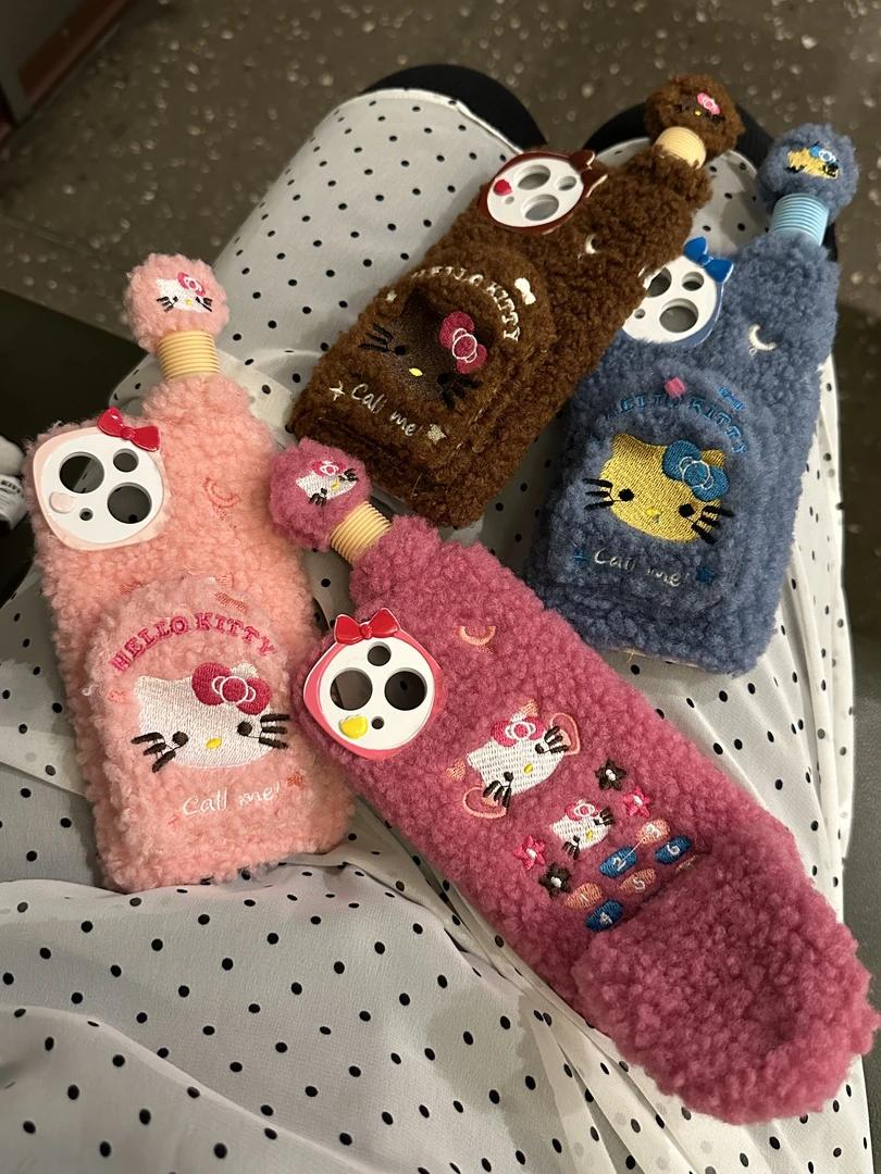 秋冬毛绒翻盖猫咪大哥大手机壳毛绒套苹果个性创意iPhone手机壳