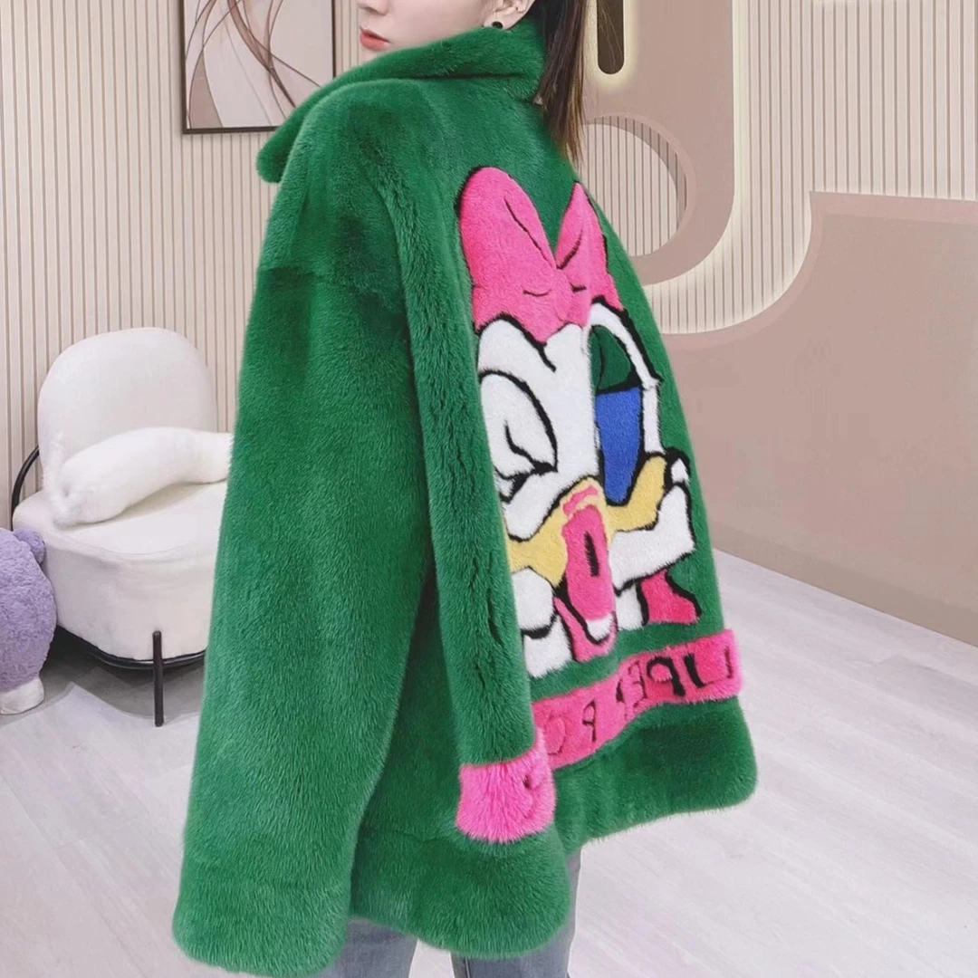 LAIXI/莱兮设计师重工扣花时尚气质休闲百搭秋冬中款外套衣长68CM