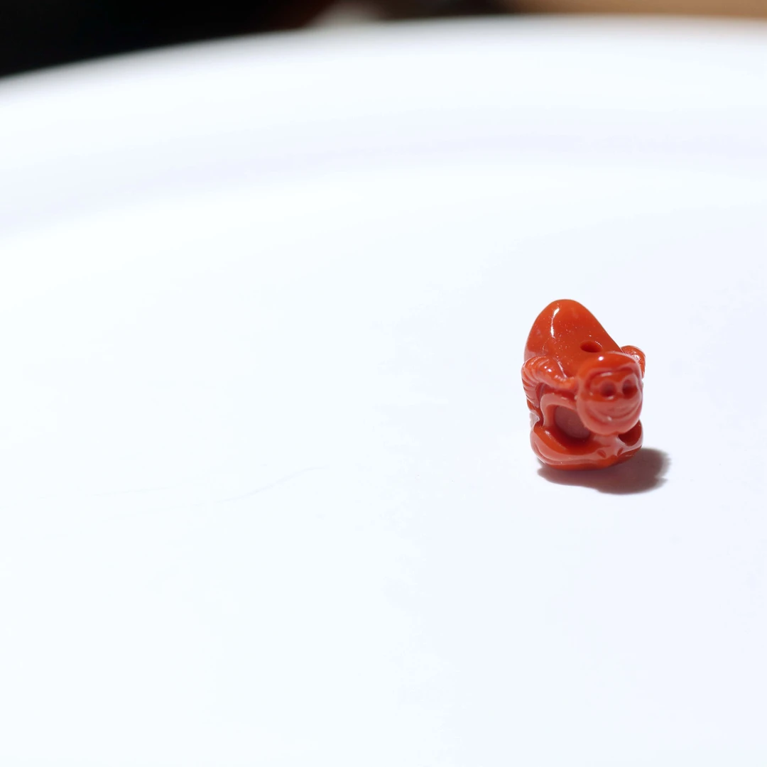 Q0202【南红满肉柿子红大鹏鸟】文玩手串配饰配珠 尺寸10*10*8.2