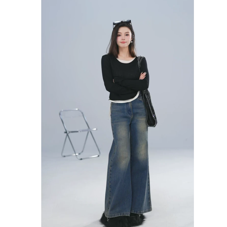 co&sheng重生小个子春季新品染色牛仔裤时尚修身百搭显瘦高腰