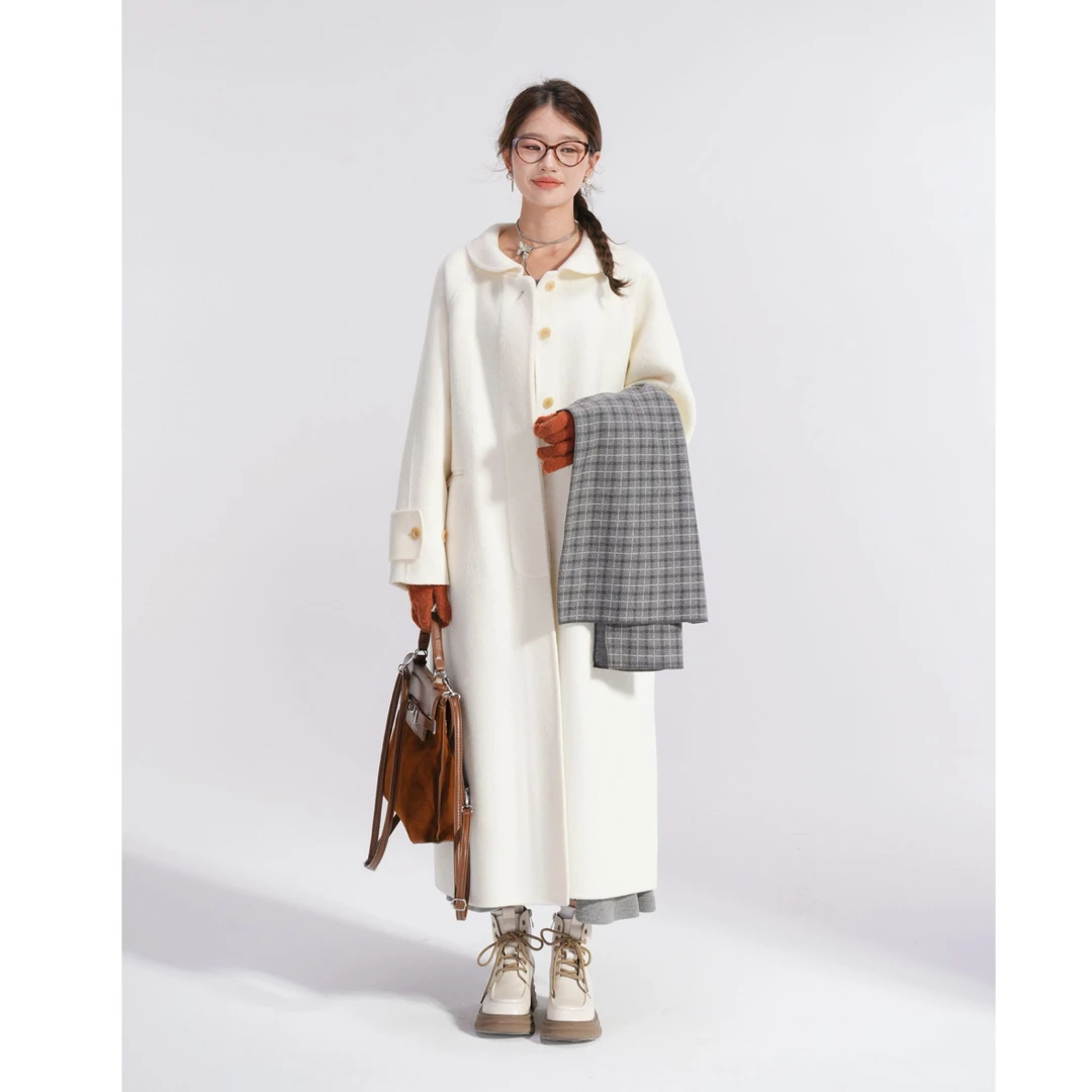 白羊座/CO&SHENG小个子定制长毛双面呢女外套秋冬高级轻奢中长款