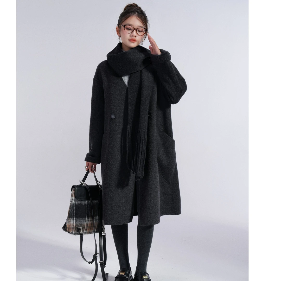 暖茶栀子/CO&SHENG重生小个子女秋冬羊毛大衣气质洋气时尚休闲