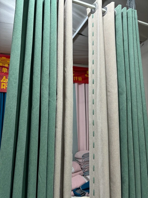 抹茶蓝绿色加厚拼接款窗帘 宽度5米 【高度3.1】可用3.3以内墙宽