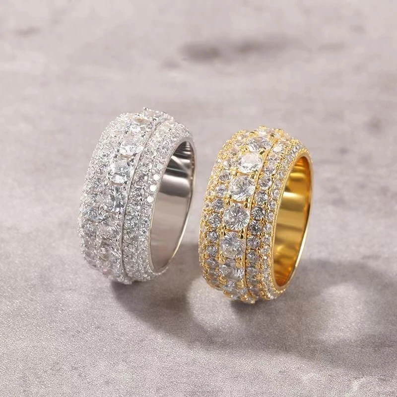 铜合金戒指 欧美嘻哈古巴镶钻戒指男潮小众指环配饰ins个性百搭