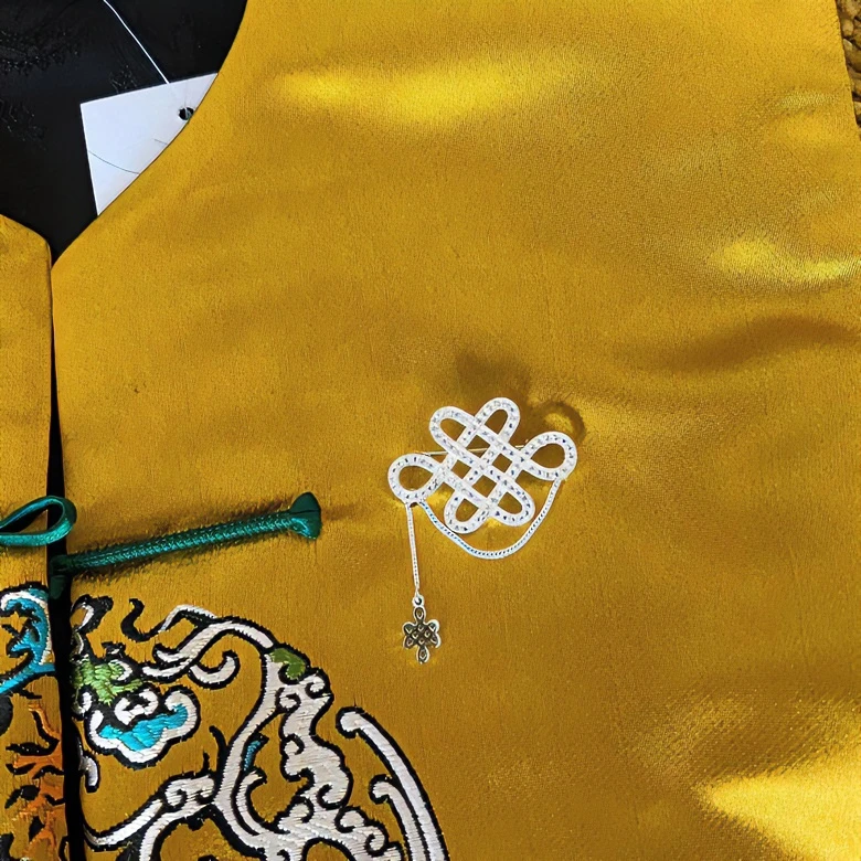 铜合金胸针 复古结流苏胸针小众时尚古风百搭礼服配饰蒙古袍配饰