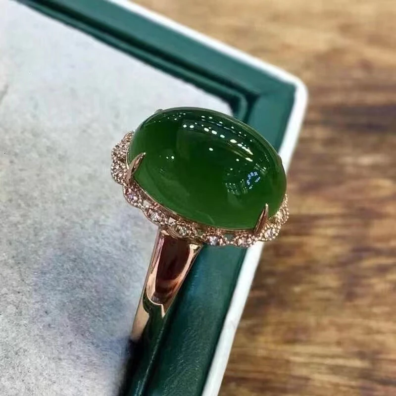 铜合金戒指 时尚百搭个性小众椭圆大蛋面戒指蕾丝花边古风简约女