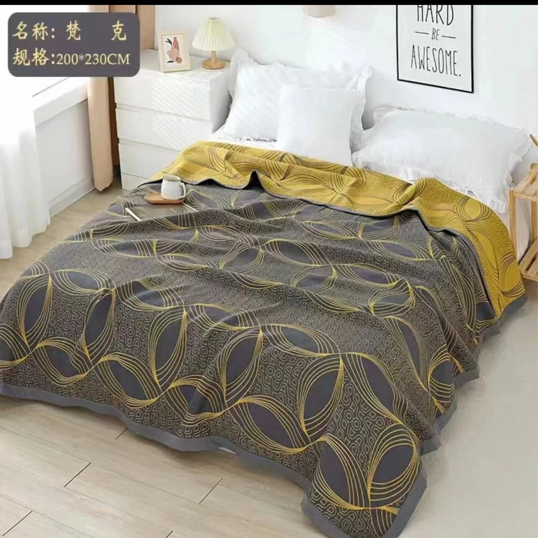 【梵克】200*230cm轻奢多层精梳棉细纱床单盖软凉席多功能沙发巾