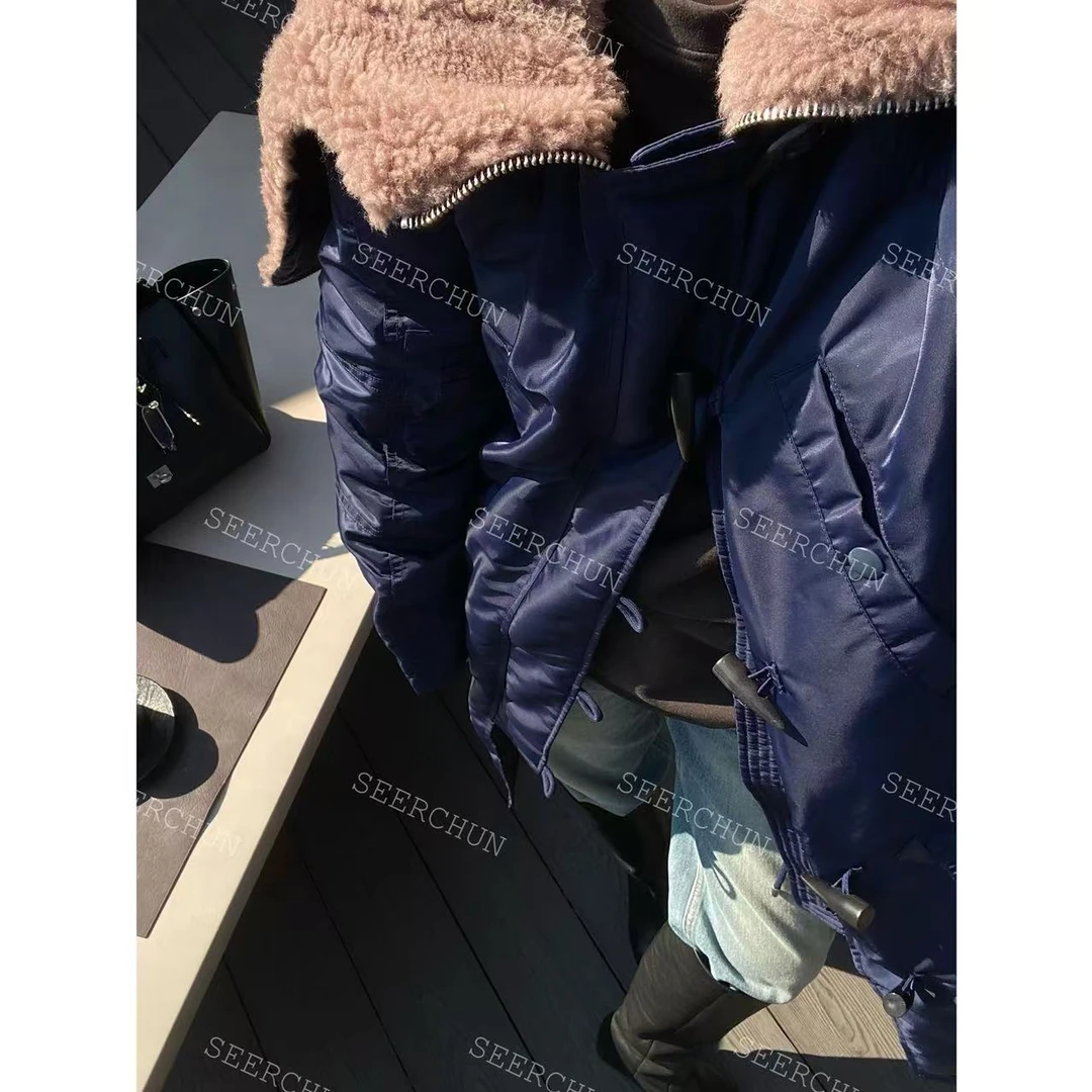 【纯纯女装】SEER CHUN 高品质复古设计款牛角扣鹅绒服 41428