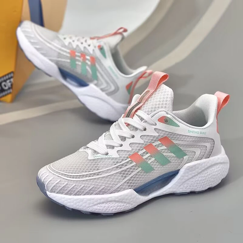 春秋四季款跑步鞋男女款爆米花软底避震网鞋减震休闲运动鞋跳舞鞋