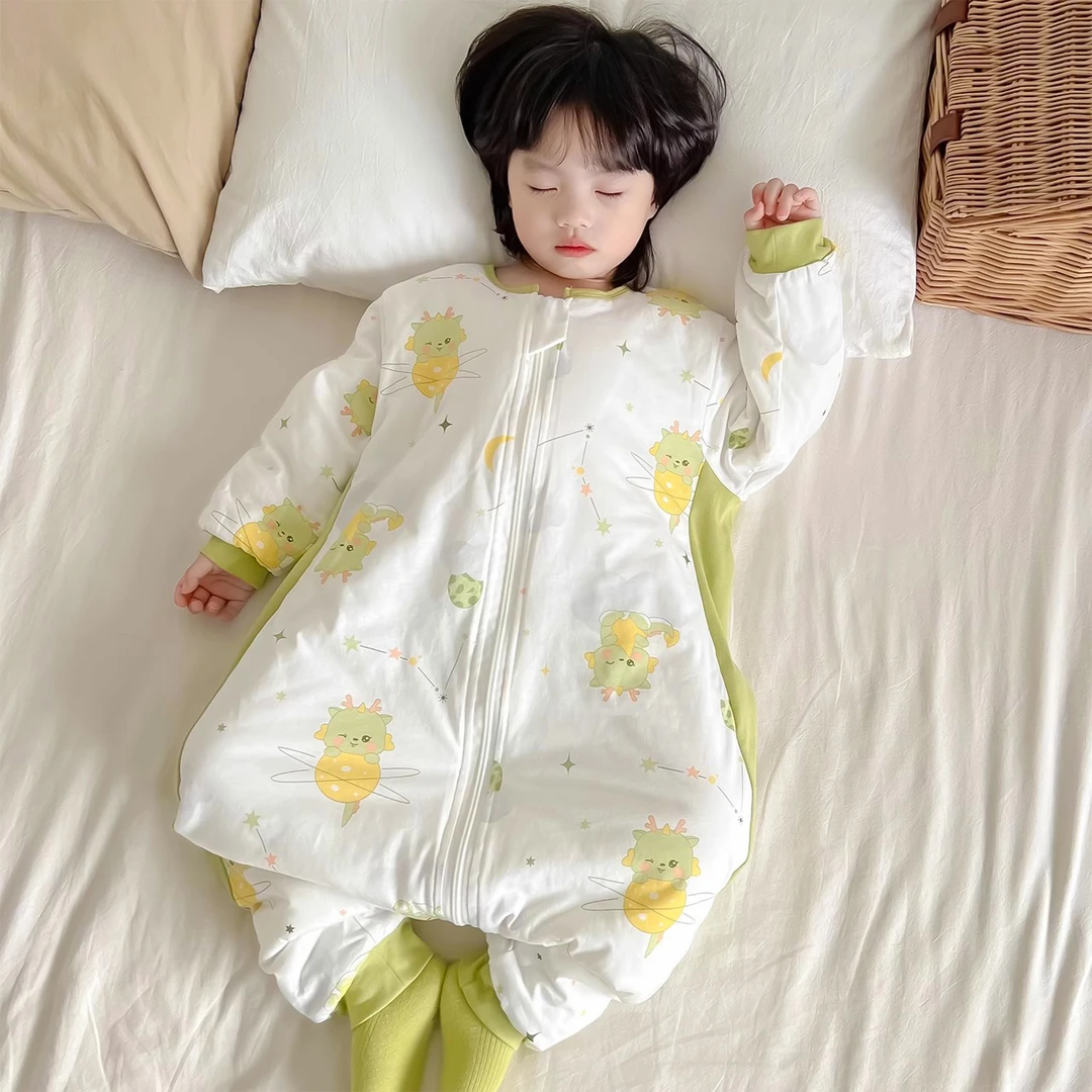 儿童睡袋春秋冬季冬款宝宝纯棉分腿式100%纯棉防踢被神器四季通用
