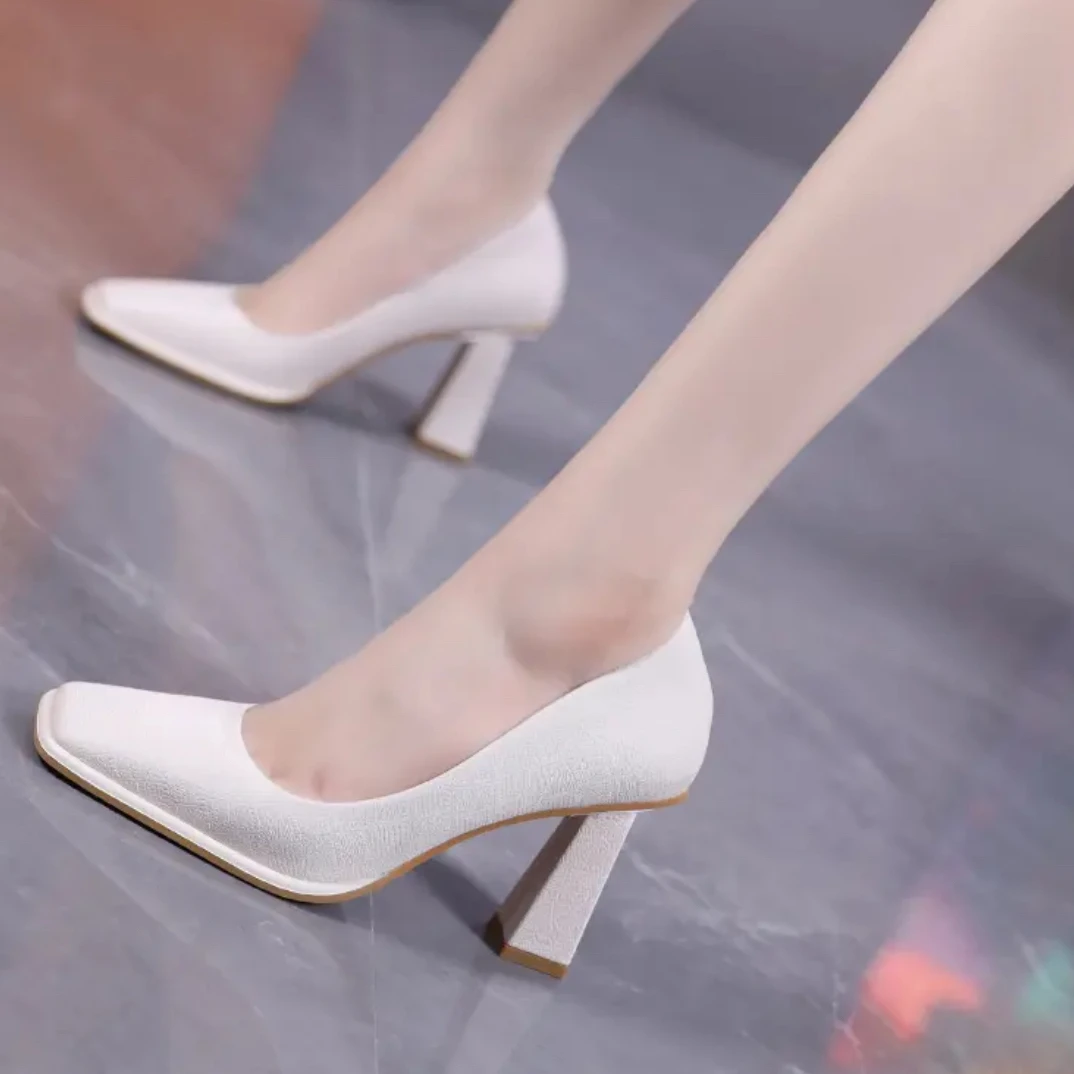 JiRong/季蓉2024早秋新款方跟高跟鞋单鞋百搭经典